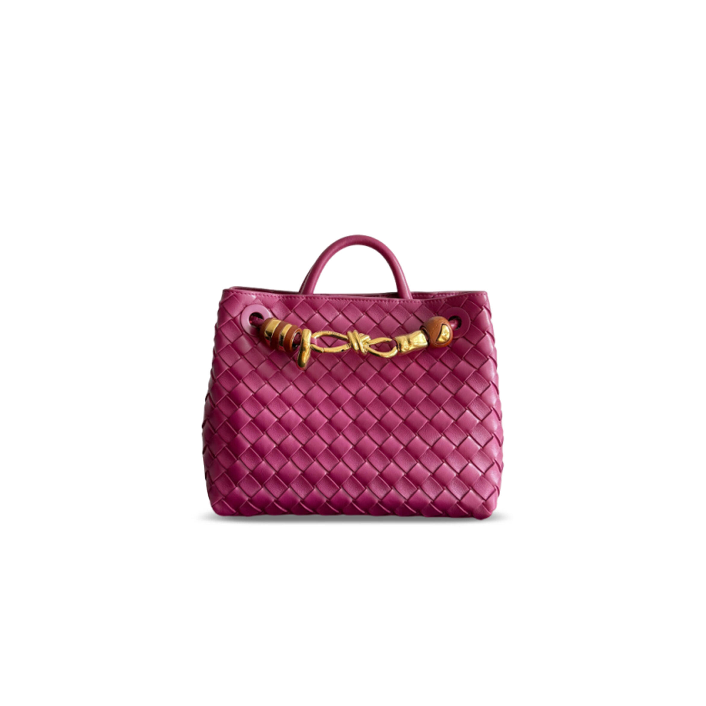 BOTTEGA VENETA SMALL ANDIAMO BERRY RED 743568 (25*22*10.5cm)